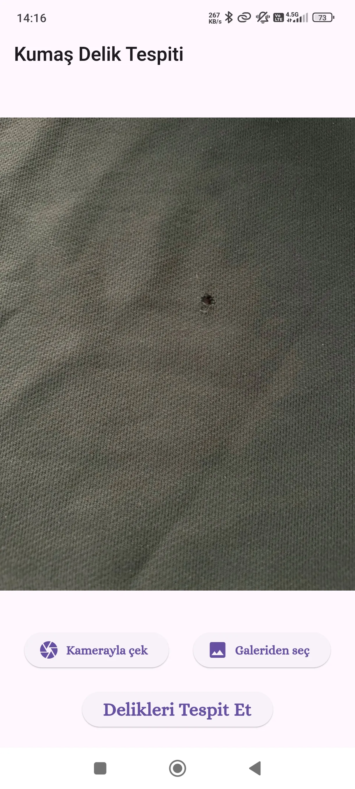 Kumaş Kusur Tespiti Uygulama Ekran Görüntüsü 2
