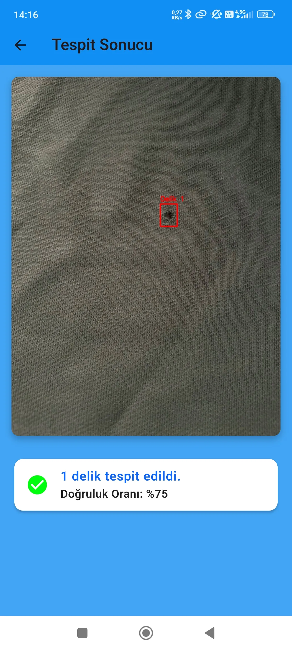 Kumaş Kusur Tespiti Uygulama Ekran Görüntüsü 4