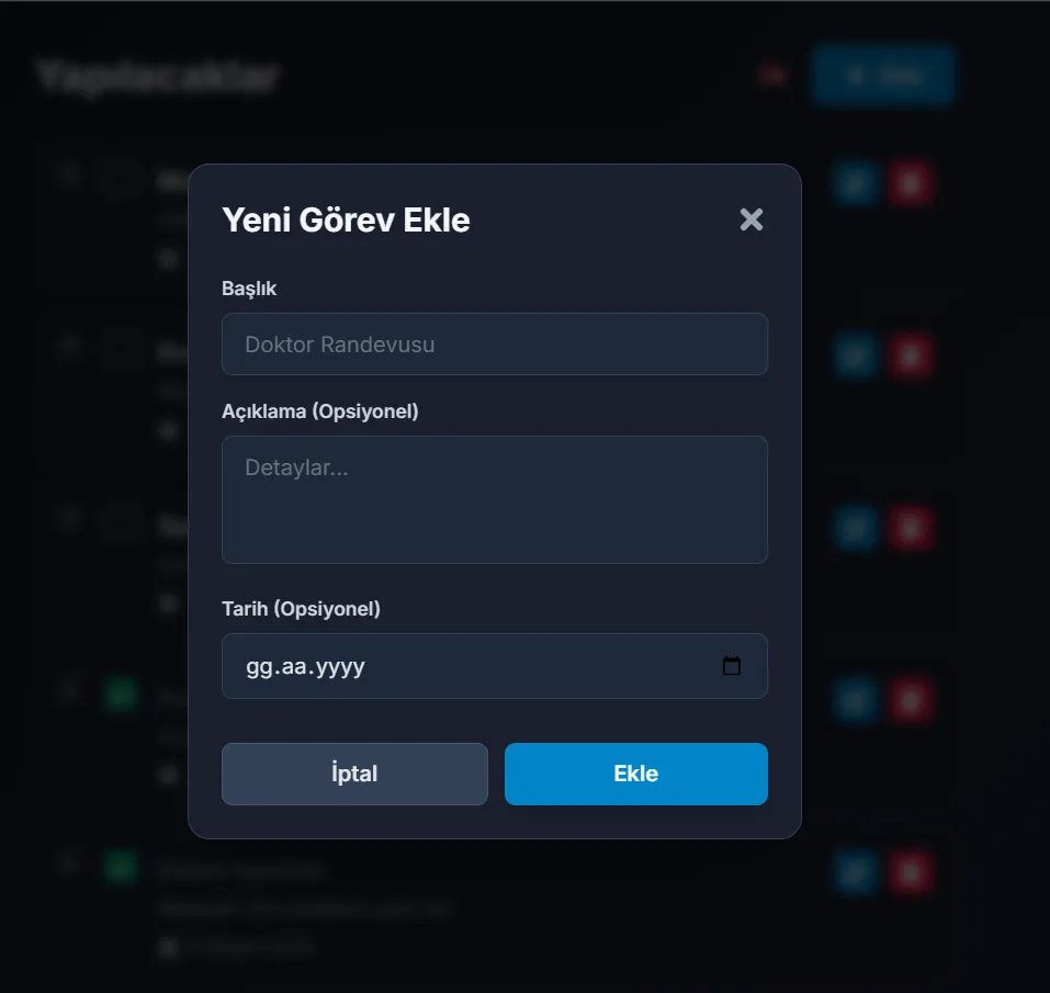 Payment ve Task Tracker Uygulama Ekran Görüntüsü 3